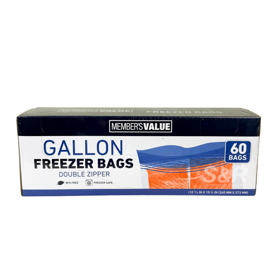 Member's Value Gallon Freezer Bags 60 Pieces